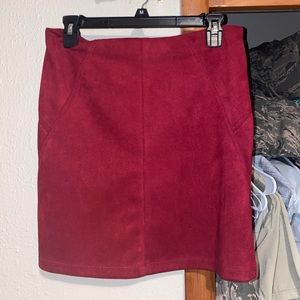 RED SUEDE SKIRT